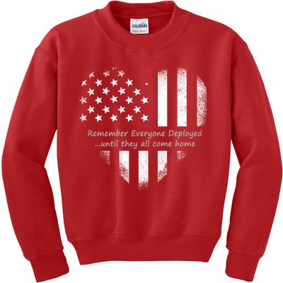 Red Friday Until They Come Home US Flag Heart Kids Sweatshirt