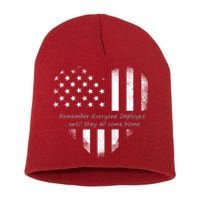 Red Friday Until They Come Home US Flag Heart Short Acrylic Beanie