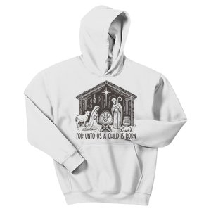 Retro For Unto Us A Child Is Born Scripture Christmas Kids Hoodie