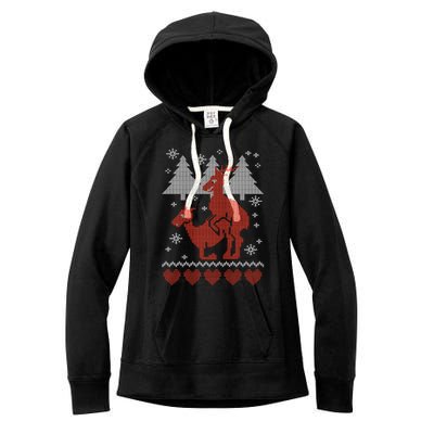 Reindeer Funny Ugly Christmas Women's Fleece Hoodie