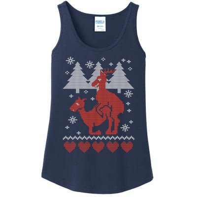 Reindeer Funny Ugly Christmas Ladies Essential Tank