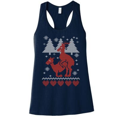 Reindeer Funny Ugly Christmas Women's Racerback Tank