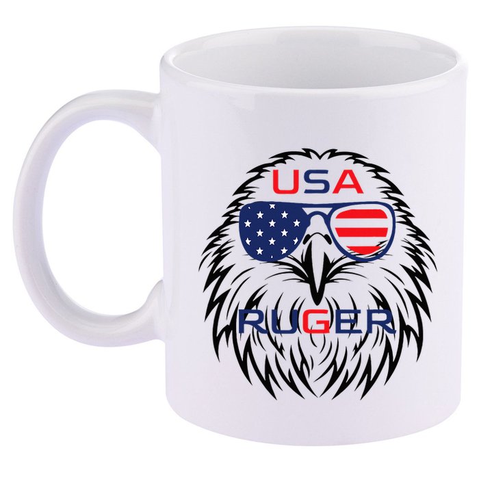 Ruger Family Us Usa American Flag 11oz C Handle Ceramic Mug