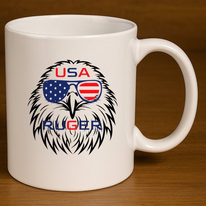 Ruger Family Us Usa American Flag 11oz C Handle Ceramic Mug