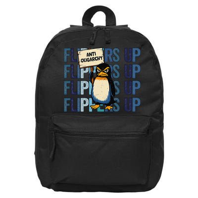 Retro Flipper Up Penguins DISTRESSED 16 in Basic Backpack