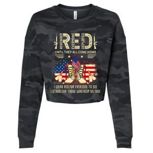 Red Friday Until They Come Home My Soldier US Flag Military Cropped Pullover Crew