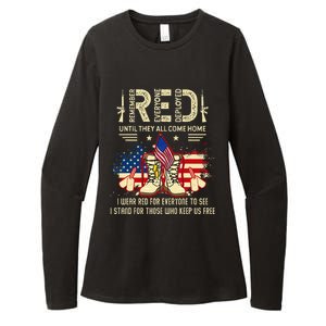 Red Friday Until They Come Home My Soldier US Flag Military Womens CVC Long Sleeve Shirt