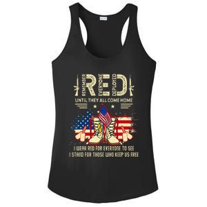 Red Friday Until They Come Home My Soldier US Flag Military Ladies PosiCharge Competitor Racerback Tank