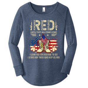 Red Friday Until They Come Home My Soldier US Flag Military Women's Perfect Tri Tunic Long Sleeve Shirt