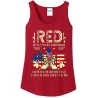 Red Friday Until They Come Home My Soldier US Flag Military Ladies Essential Tank