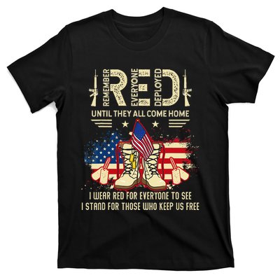 Red Friday Until They Come Home My Soldier US Flag Military T-Shirt