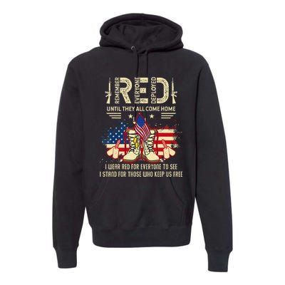 Red Friday Until They Come Home My Soldier US Flag Military Premium Hoodie