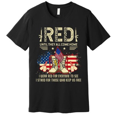 Red Friday Until They Come Home My Soldier US Flag Military Premium T-Shirt