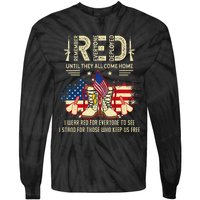 Red Friday Until They Come Home My Soldier US Flag Military Tie-Dye Long Sleeve Shirt