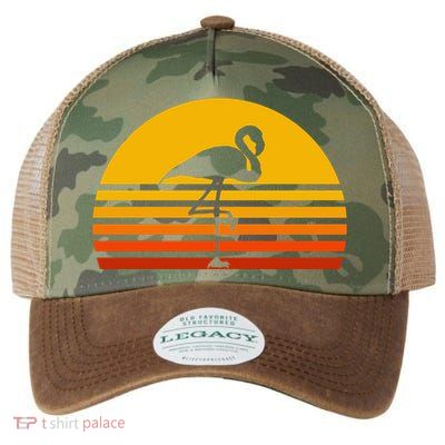 Retro Flamingo Vintage Sunset Flamingo Great Gift Legacy Tie Dye Trucker Hat