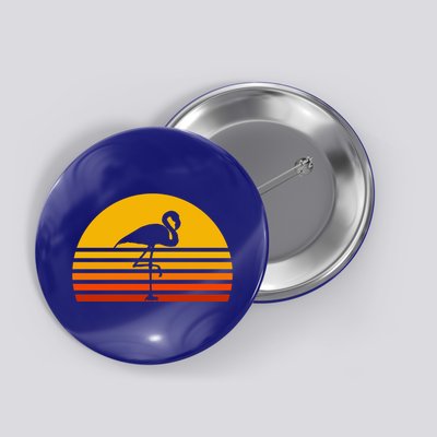 Retro Flamingo Vintage Sunset Flamingo Great Gift Button