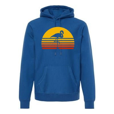 Retro Flamingo Vintage Sunset Flamingo Great Gift Premium Hoodie