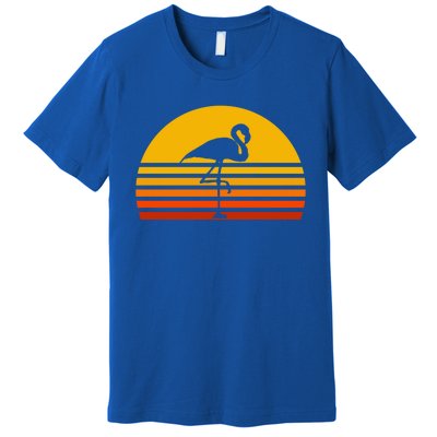 Retro Flamingo Vintage Sunset Flamingo Great Gift Premium T-Shirt