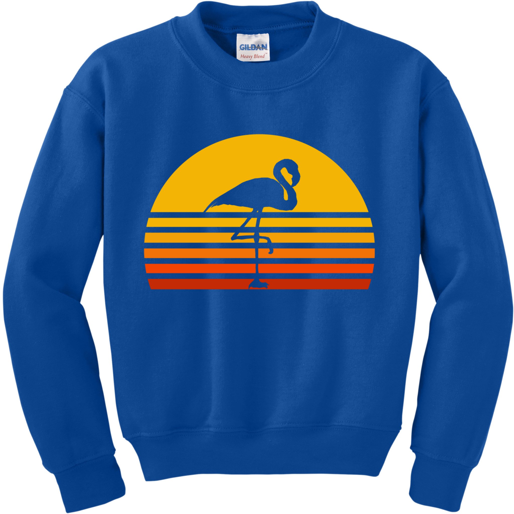 Retro Flamingo Vintage Sunset Flamingo Great Gift Kids Sweatshirt