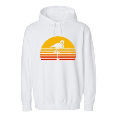 Retro Flamingo Vintage Sunset Flamingo Great Gift Garment-Dyed Fleece Hoodie