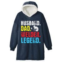 Retro Funny Vintage Tee Husband Dad Welder Legend Premium Hooded Wearable Blanket