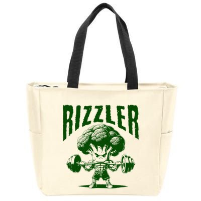 Rizzler Funny Vintage Buff Broccoli Viral Influencer Slang Zip Tote Bag