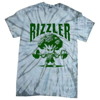 Rizzler Funny Vintage Buff Broccoli Viral Influencer Slang Tie-Dye T-Shirt