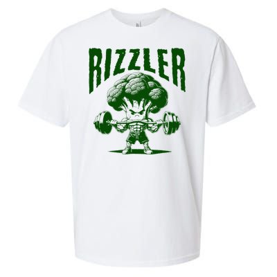 Rizzler Funny Vintage Buff Broccoli Viral Influencer Slang Sueded Cloud Jersey T-Shirt