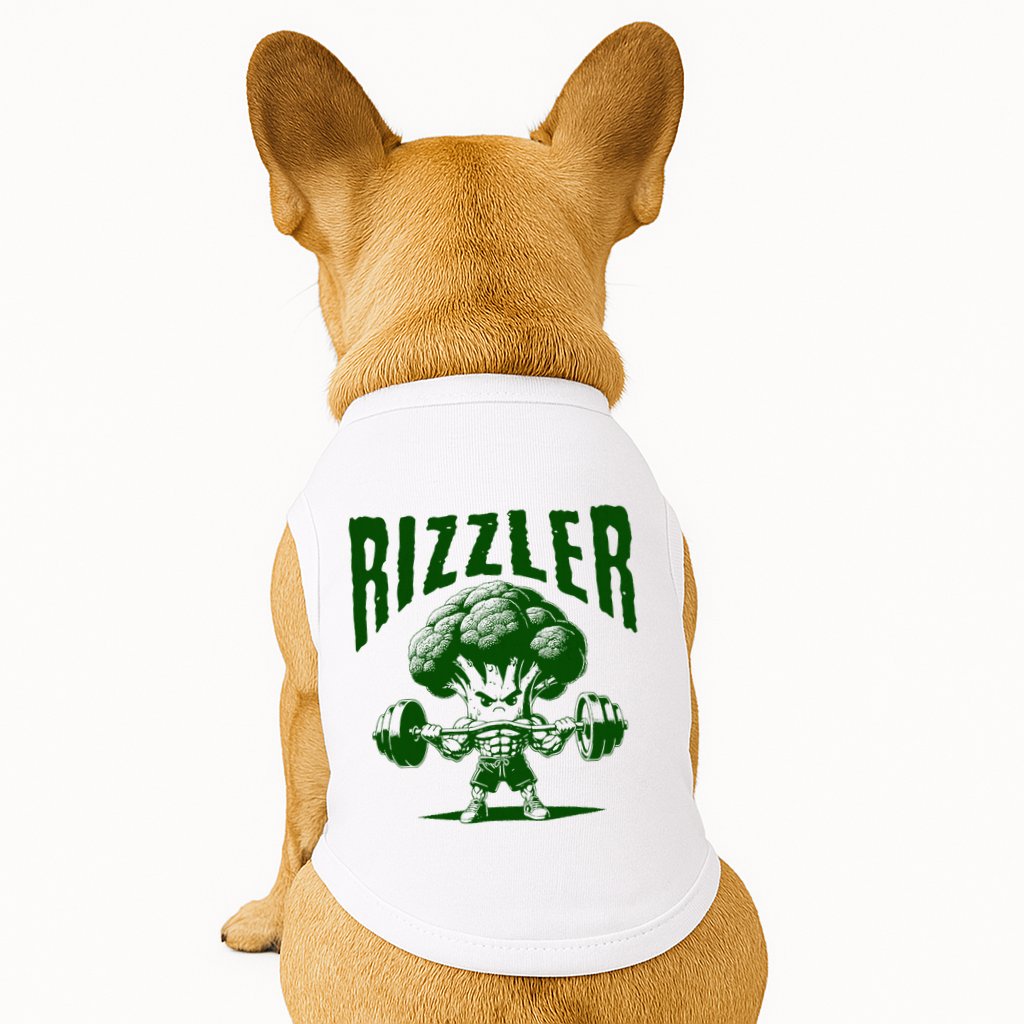 Rizzler Funny Vintage Buff Broccoli Viral Influencer Slang Doggie Tank