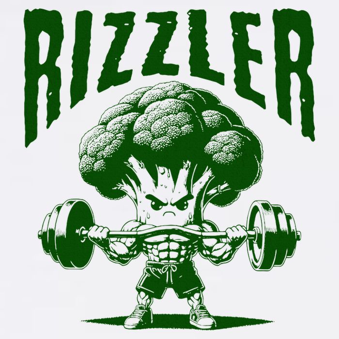 Rizzler Funny Vintage Buff Broccoli Viral Influencer Slang Doggie Tank