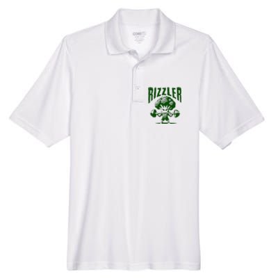 Rizzler Funny Vintage Buff Broccoli Viral Influencer Slang Men's Origin Performance Piqué Polo