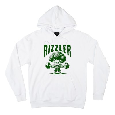 Rizzler Funny Vintage Buff Broccoli Viral Influencer Slang Hoodie