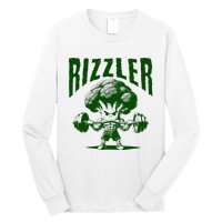 Rizzler Funny Vintage Buff Broccoli Viral Influencer Slang Long Sleeve Shirt