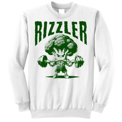 Rizzler Funny Vintage Buff Broccoli Viral Influencer Slang Sweatshirt