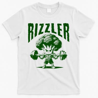 Rizzler Funny Vintage Buff Broccoli Viral Influencer Slang T-Shirt