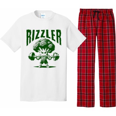 Rizzler Funny Vintage Buff Broccoli Viral Influencer Slang Pajama Set