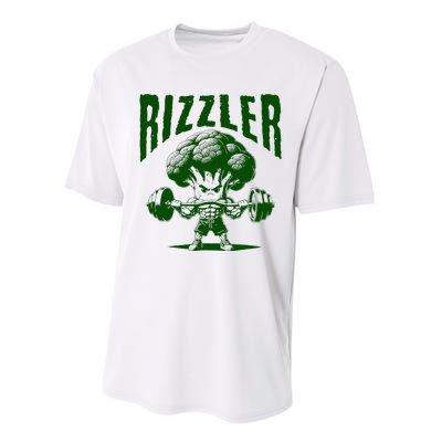 Rizzler Funny Vintage Buff Broccoli Viral Influencer Slang Performance Sprint T-Shirt