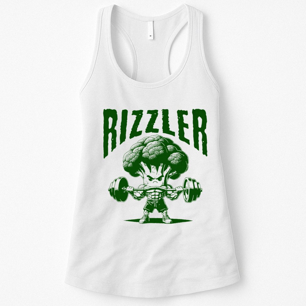 Rizzler Funny Vintage Buff Broccoli Viral Influencer Slang Womens Tank Top