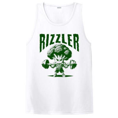 Rizzler Funny Vintage Buff Broccoli Viral Influencer Slang PosiCharge Competitor Tank