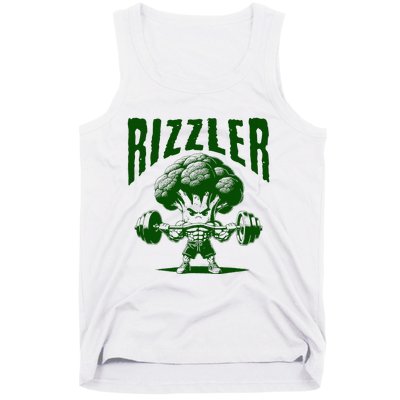 Rizzler Funny Vintage Buff Broccoli Viral Influencer Slang Tank Top