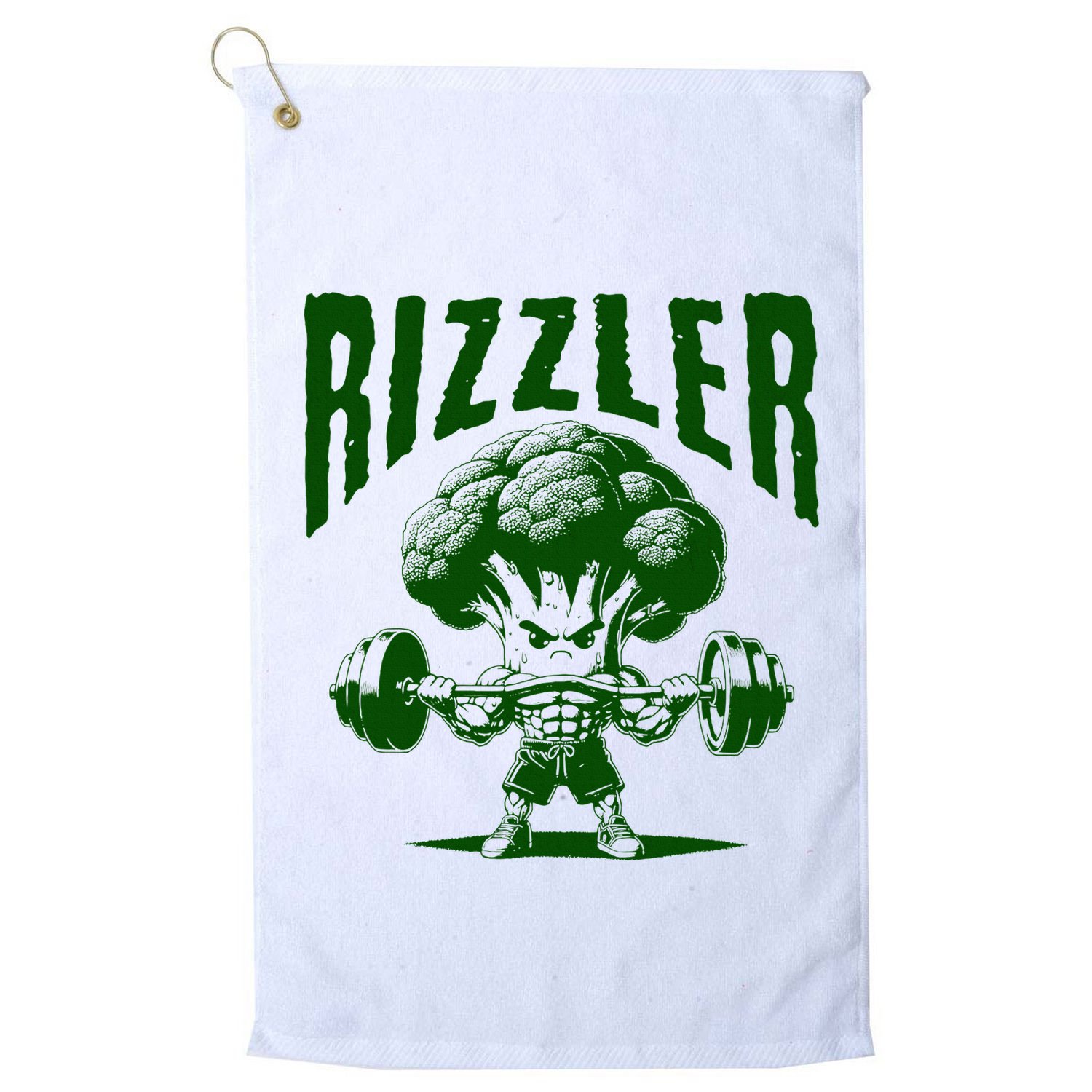Rizzler Funny Vintage Buff Broccoli Viral Influencer Slang Golf Towel