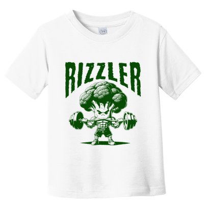 Rizzler Funny Vintage Buff Broccoli Viral Influencer Slang Toddler T-Shirt