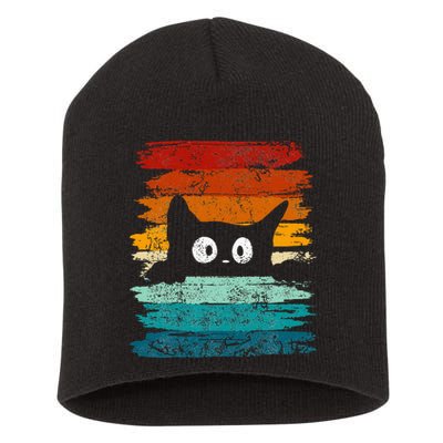 Retro Funny Vintage Cat Short Acrylic Beanie