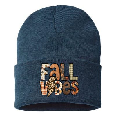 Retro Fall Vibes Autumn Sustainable Knit Beanie