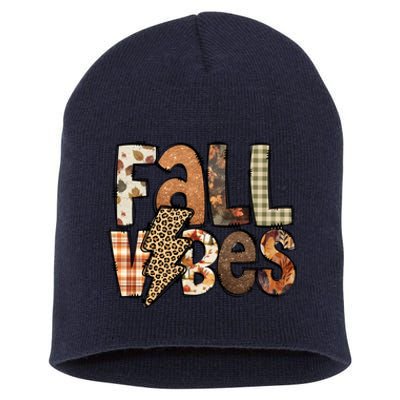 Retro Fall Vibes Autumn Short Acrylic Beanie