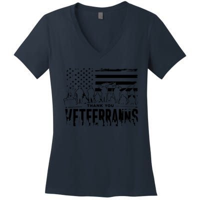 Red Friday Veterans Girls Memorial Day Kids Patriotic Women Women's V-Neck T-Shirt