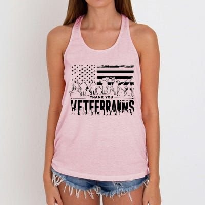 Red Friday Veterans Girls Memorial Day Kids Patriotic Women Women's Knotted Racerback Tank