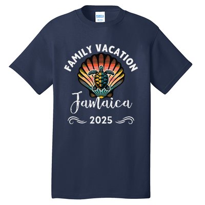 Retro Family Vacation Jamaica 2025 Beach Turtle Tall T-Shirt