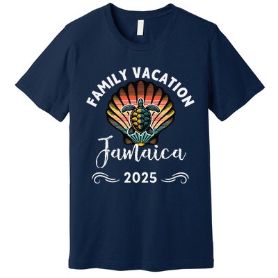 Retro Family Vacation Jamaica 2025 Beach Turtle Premium T-Shirt