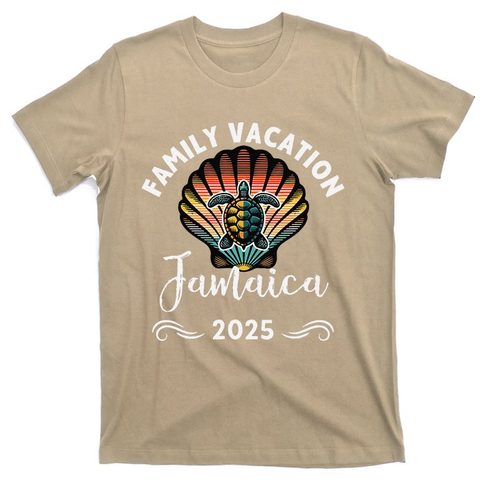 Retro Family Vacation Jamaica 2025 Beach Turtle T-Shirt